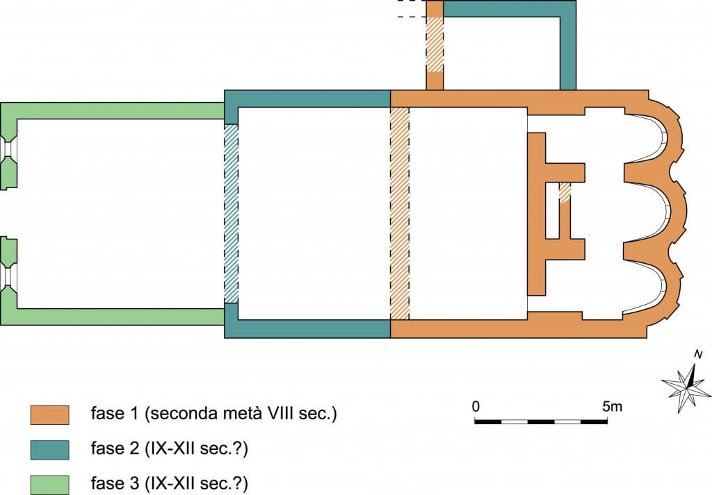 mappa degli ampiamenti successivi della chiesa di S.Salvatore